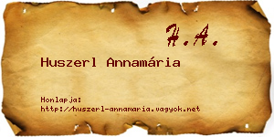 Huszerl Annamária névjegykártya